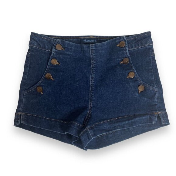 Blue Spice Dark Denim Sailor Shorts, Juniors Size 3 - Hot Pants, Booty Shorts - Picture 1 of 10